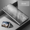 thumbnail image 3 of Compatible avec Galaxy S10e Étui Miroir pour Téléphone, Étui en Cuir Pu à Vue Claire, Étui Portefeuille de Protection à Rabat, Étui à Rabat pour Téléphone, Étui Portefeuille en Cuir pour Galaxy S10e, Argent, 3 of 4