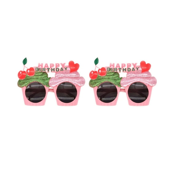 Raindrops 2PCS Fashion Sunglasses Heart Cherry Party Glasses Eyewear Accessories for Birthday Women Adults