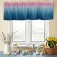 thumbnail image 6 of Valances for Windows Abstract Blue and Pink Ombre Rod Pocket Short Curtain for Bathroom Living Room Bedroom Geometric Stripe Modern Art 1 Panel 54x18in, 6 of 9