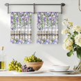 thumbnail image 3 of Spring Purple Flowers Kitchen Towels Set of 3, Farmhouse Leaves Fences Gray Plaid Absorbent Dish Towels for Kitchen, Microfiber Hand Towel, Quick Drying Tea Towel for Cleaning Decorative Dishcloths, 3 of 7