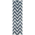 thumbnail image 6 of SAFAVIEH Giuseppe Chevron Shag Area Rug, Ivory/Blue, 2'6" x 4', 6 of 11
