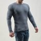 thumbnail image 2 of Hombres Casual Sólido Cuello Redondo Jersey Suéter de Manga Larga Slim Fit Bottoming Knit Top Pompotops oipoqjl34534, 2 of 6
