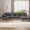 Khaki Black, variant on Large Modular Sectional Corner Couches with Tassel, 6 Seater Sofa Big Comfy Leopard Chenille, L Shaped Couches with 2 Throw Pillows and 5 Lumbar Pillows, Movable Ottoman,Green black