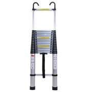 Dayplus Telescoping Ladder 20ft 6.2M Aluminum Extension Attic Loft Ladder with 2 Detachable Hooks
