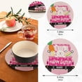 thumbnail image 2 of SKYSONIC Truck Bunny Egg Carrot Trivet Round Hot Pads, Set of 2 Pink Happy Easter Pot Holder Heat Resistant Trivets Cotton Thread Weave Mats for Kitchen Counter Hot Dishes Pot Teapot Table Decor, 2 of 7