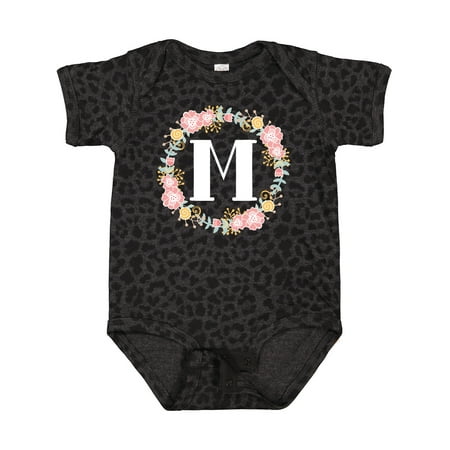 

Inktastic Monogram Letter M Rose Floral Wreath Gift Gift Baby Girl Bodysuit