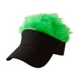 thumbnail image 2 of Segolike Men's Novelty Spiked Hair Visor with Wig Peaked Baseball Hat for Photography Green, 2 of 8