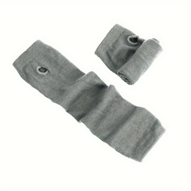 YOPTOP Festive Striped Winter Arm Sleeves - Fire Ninja Style - Women‘s Fashion Accessory - Hand Wash or Dry Clean - Elastic Material - Knit Pattern - Suitable for Outdoor Use - Decorativ,Light Grey
