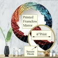thumbnail image 3 of Designart "Contrasting Cadence Hardedge Art wall art II" Abstract Round Wall Mirror - Modern Oval Printed Decorative Oversized Mirror - Multiple Color Options, 3 of 4
