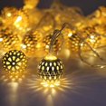thumbnail image 1 of SZTXJ Moroccan String Lights Battery Powered 40 LED Gold Globe String Lights with Timer Warm White Lights for Wedding, Holiday, Birthday, Home Decor, 1 of 5