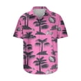 thumbnail image 4 of Donemore Men's Tropical Hawaiian Print Short Sleeve Button-Down Shirt Casual Vacation Resort Style Breathable Cotton Shirt with Loose Fit Trendy Men's Apparel, 4 of 5