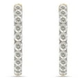 thumbnail image 2 of AFFY 2.10CT Round Moissanite Diamond Inside Outside Hoop Earrings for Women 14K Yellow Gold over Silver, 2 of 7