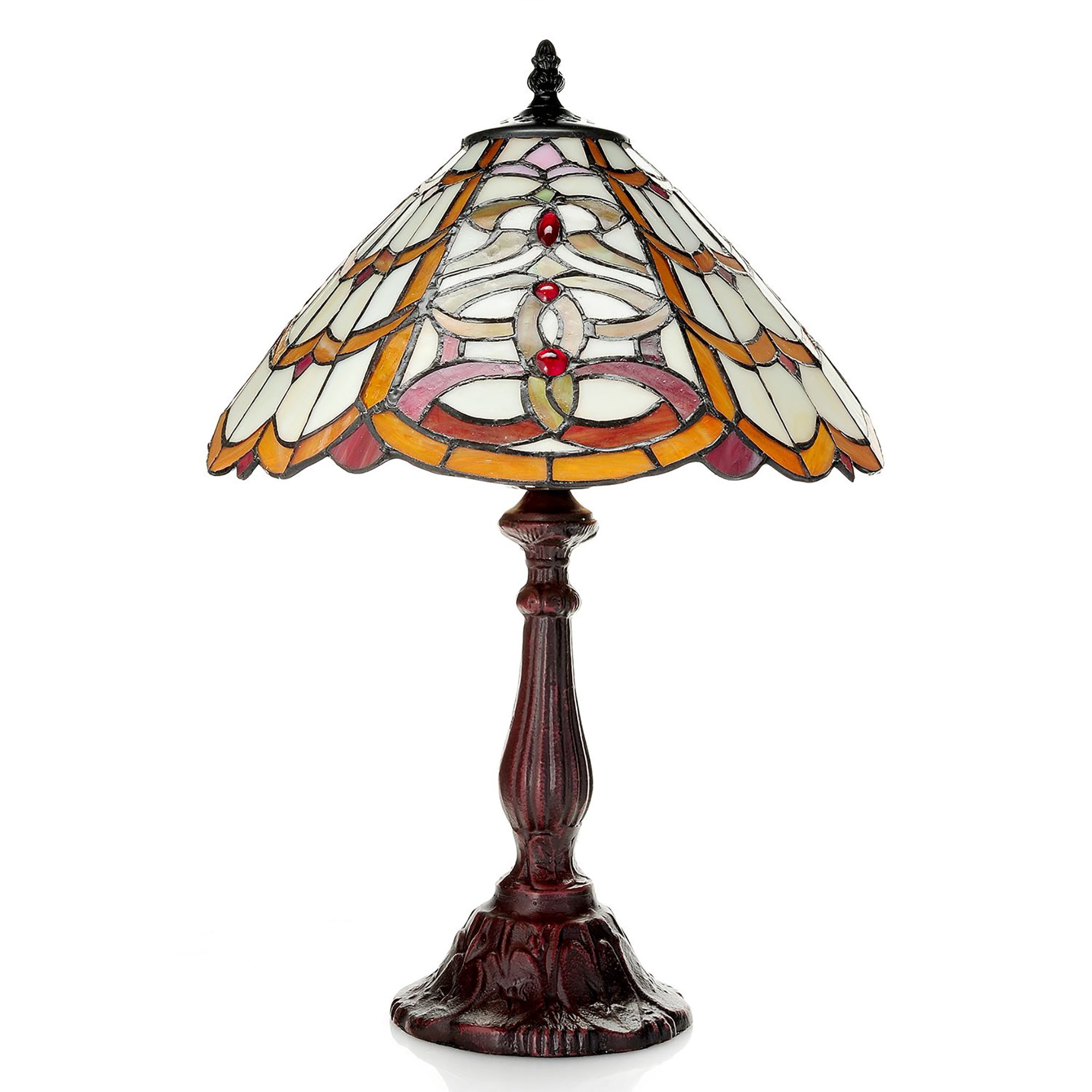Dorothy 12 in. 1-Light Indoor Copper and Ivory Finish Table Lamp with Light Kit