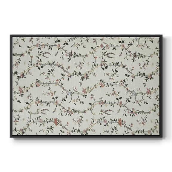 Vintage Abstract Print-VI Framed in Black Wood Gallery Wrapped Canvas 17 in. x 25 in.