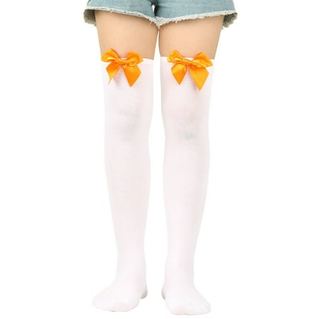 

Womens Long Socks Bowknot Pure Color Socks Thigh High Socks Over The Knee Socks Festival Christmas Mesh Stockings