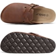 thumbnail image 4 of Comwarm Vegan Leather Clogs for Womens Mens, Cork Footbed Potato Slip On Shoes for Women with Arch Support, Habana, 4 of 6