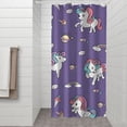 thumbnail image 2 of Purple Unicorn Dessert Pattern Shower Curtain 36"x72" ,Bathroom Decorative Shower Curtains Set with 12 Hooks,Modern Waterproof Washable Shower Curtain, 2 of 6