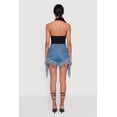 thumbnail image 4 of Women's Fringe Hem and Side Denim Shorts, 4 of 4
