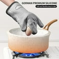 thumbnail image 4 of MAD SHARK Silicone Oven Mitts Heat Resistant 450 Degrees,Waterproof & Non-Slip Oven Gloves with Fingers,Cotton Lined Silicone Oven Gloves Kitchen Mitts for Baking Cooking Barbecue,Women,Oven (GREY1), 4 of 12