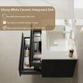 thumbnail image 2 of 30"  Wall-Mounted Floating Bathroom Vanity with Sink 2 Soft-Close Drawers for Storage, Pre-Assembled, Dark Oak Woodgrain Finish, 2 of 7