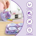 thumbnail image 3 of Joyfy Unicorn Tea Party Set for Girls, Pretend Tin Teapot Set with Teapot, Cups, Plates, Carrying Case, Princess Tea Time Play Kitchen for Christmas Birthday Gift, 3 of 8