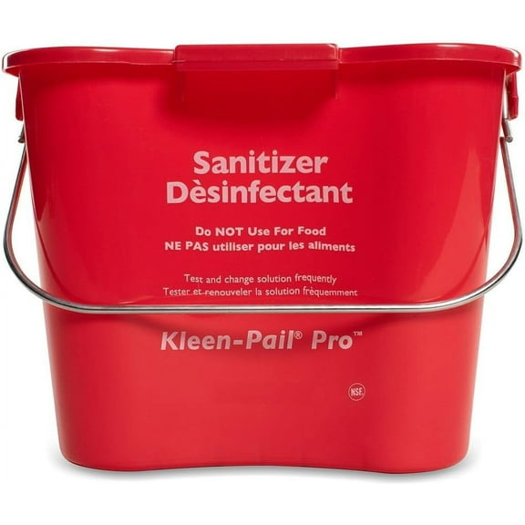 - 6 Quarts Kleen-Pail Pro Cleaning Bucket Red Color Plastic- Detergent Pail Cleaning Bucket with Bail Handle for Household Cleaning Mopping Kitchens Restaurants and Janitorial Use