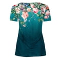 thumbnail image 4 of ZQUUVOU Womens T-Shirts Printed Floral Henley Short Sleeves V Neck Button Summer Tops(Multicolor,XL), 4 of 5