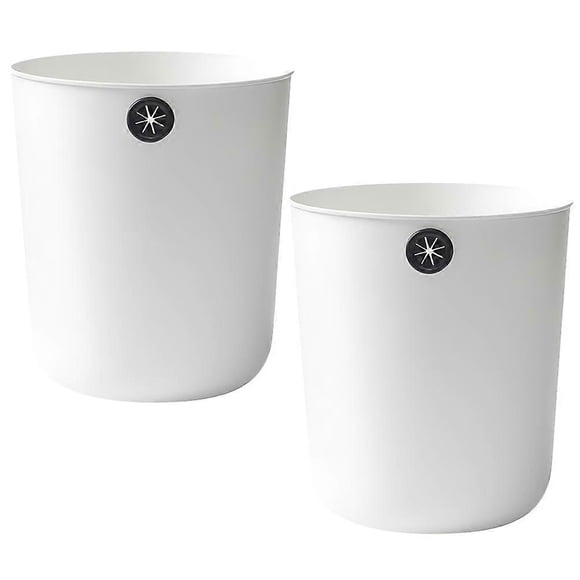 PP Material Trash Can with Round Hole Design for Home Use White Large Capacity 2Pcs