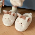 thumbnail image 6 of Daznico Women's Cat Slippers - Plush Closed-Back House Shoes, Cozy Winter Indoor Comfort with Non- Sole,Color:White,Size:6.5, 6 of 8