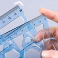 thumbnail image 2 of Yazoeia 2Pcs Student Ruler Multifunctional Drawing Stationery Multi Shaped Hollowed-Out Geometry Ruler with Protractor for School Plastic CJC912-140945, 2 of 7