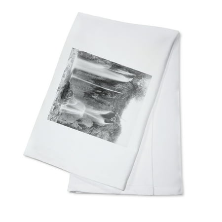 - Man Standing Below the Spearfish Falls Photograph (100% Cotton Kitchen Towel)