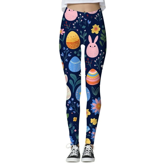 Shadoumai Women's High Waisted Yoga Pants Athletic Sports Running Leggings Full Length Tummy Control Printable