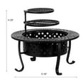 thumbnail image 4 of Outvue 36 inch Metal Fire Pit with 2 Grill and Lid for Outside, Garden, 4 of 6