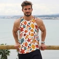 thumbnail image 6 of Uemuo Autumn Leaves Pattern Men's Muscle Shirts Sleeveless Dry Fit Gym Workout Tank Top Lightweight Sports Tank Top Beach Tank Top, Loose-fit Sleeveless Shirt-4X-Large, 6 of 7