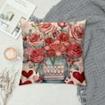 thumbnail image 2 of ONETECH  Valentine's Day Throw Pillow Covers Red Heart Mason Jars Roses Diamond Lattice Hello Valentine Love You More Decorative Pillowcases for Home Sofa Couch, 2 of 5