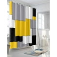 thumbnail image 3 of Abstract Art Shower Curtain, Patchwork Black and Yellow Waterproof Shower Curtain Set with 12 Hooks Lightweight Washable Fabric Shower Curtains for Bathroom 36x72 Inches, 3 of 6