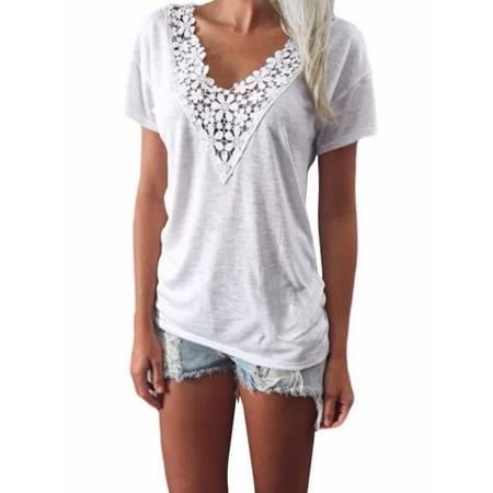 Womens Blouses Clearance Short Sleeve Floral Solid