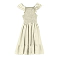 thumbnail image 4 of Girls Floral Dress , Big Dresses for Girls Elegant Square Neck Ruffle Back Sleeveless Dress For Girls Twirl Party Gown With Flowy Skirt, 4 of 4