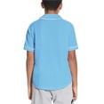 thumbnail image 6 of GiLiling Kids Baseball Jersey Button Down Solid Color Short Sleeve Shirt Hipster Hip Hop Active Team Sports Uniform (Sky Blue, 8-9 Years), 6 of 7