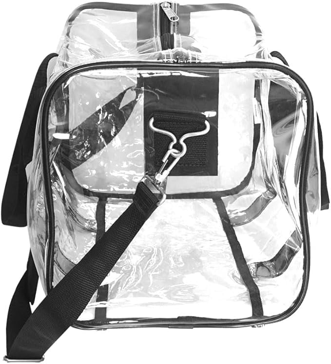 Everest Adjustable Padded Shoulder Strap Travel Duffel Bag, Clear