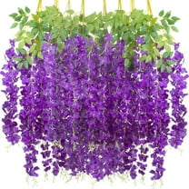 HengDidi Artificial Wisteria Hanging Garland Purple Silk Flowers for Wall Wedding Party Decor, Reusable Fake Plant Easily Bendable Installation Versatile