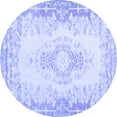 thumbnail image 1 of Ahgly Company Machine Washable Indoor Round Abstract Blue Contemporary Area Rugs, 8' Round, 1 of 4