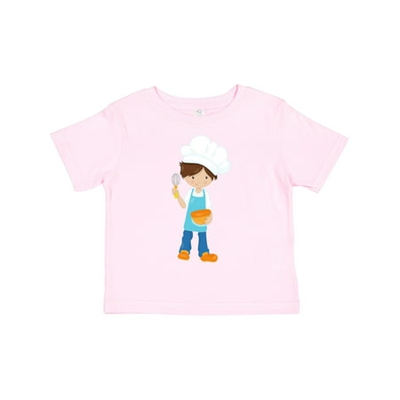 

Inktastic Baking Baker Pastry Chef Cute Boy Brown Hair Gift Toddler Boy Girl T-Shirt
