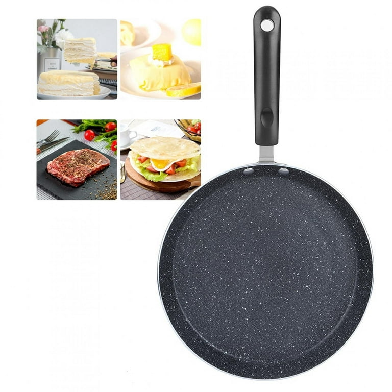 Tebru Flat Bottom Pan,Frying Pan,Non‑Stick Frying Pan Radiant‑Cooker  Induction Cooker Cooking Tool for Breakfast Pancake eggs Pizza