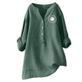 thumbnail image 1 of Blouses à Manches Courtes pour Femmes Mode Décontractée T-Shirt Manches Courtes Col en V Chandail en Molleton Hauts Blouse Femmes Manches Courtes Hauts pour Femmes, 1 of 3