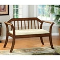thumbnail image 2 of Furniture of America Quirum Cottage Wood Padded Bench in Dark Oak, 2 of 6