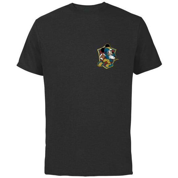 Disney Mickey Mouse Football Shield Sports - Short Sleeve Cotton T-Shirt for Adults - Customized-Black