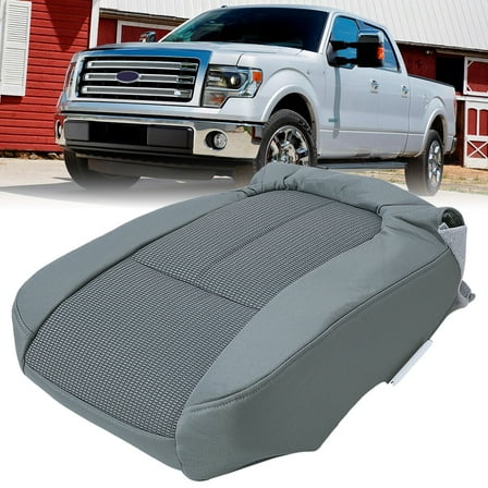 Kojem Bottom Seat Cover Fit for 2011-2014 Ford F150 Front Driver Side XL 2012 2013 XLT XTR STX Gray Cloth
