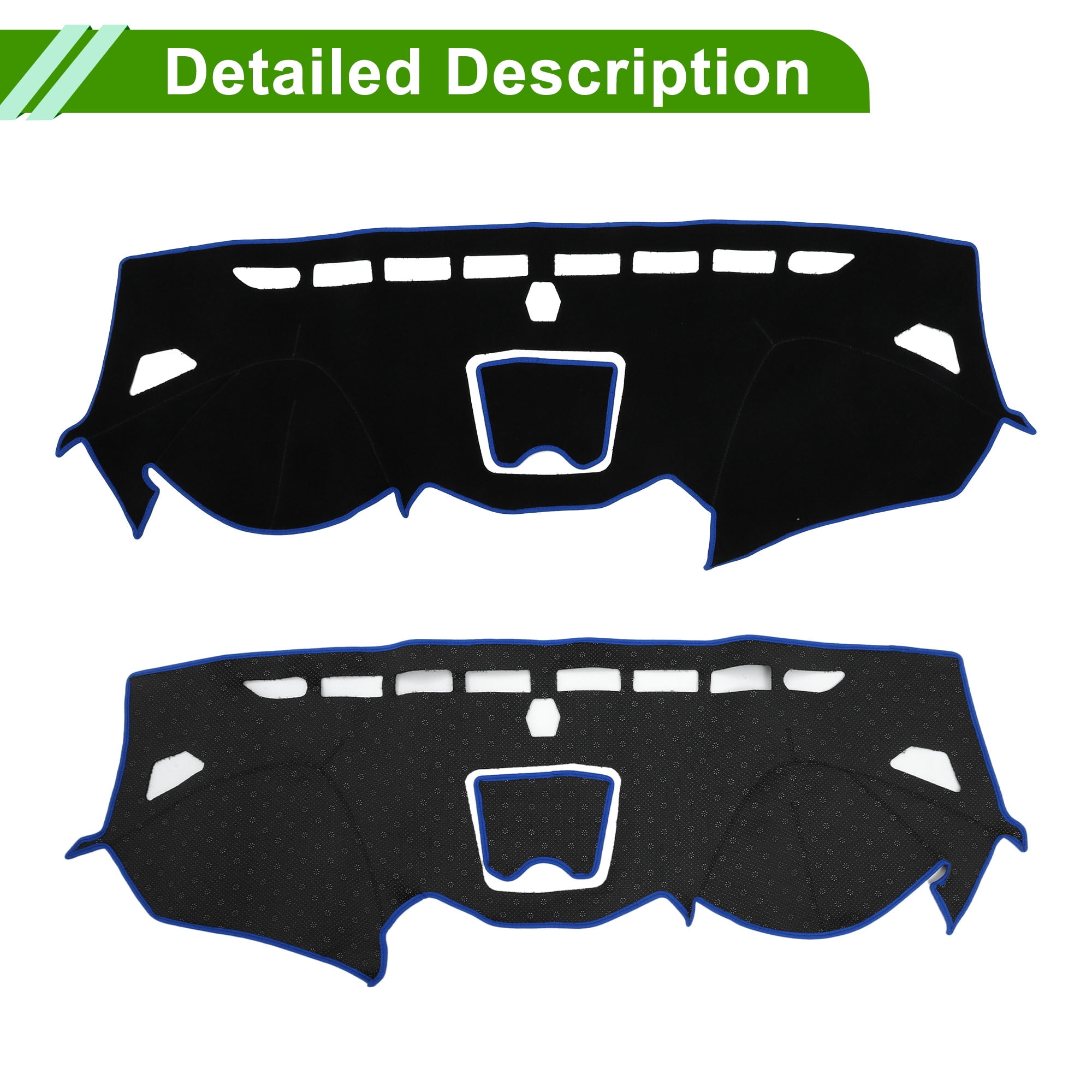 Unique Bargains Dashboard Cover for Hyundai Santa Fe Sport 2013-2018 Non-Slip Front Dash Cover Mat Pat Polyester Silicone Blue