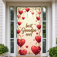 thumbnail image 7 of LUUFILx Best Grandpa Ever Backdrop Banner Grandfather Day Party Decorations Heart Design Background for Birthday Celebration Event Photography Props, 7 of 7
